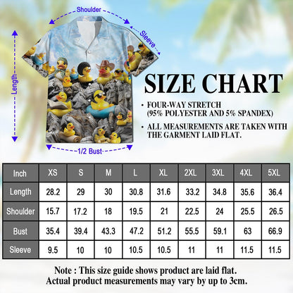 Cute Rubber Duck Hawaiian Shirt for Men, Button Down Aloha Shirt - Azhawaiian