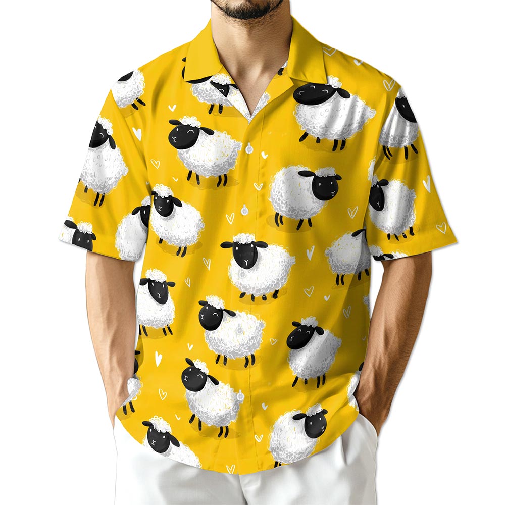 Azhawaiian Cute Sheep Hawaiian Shirt for Men