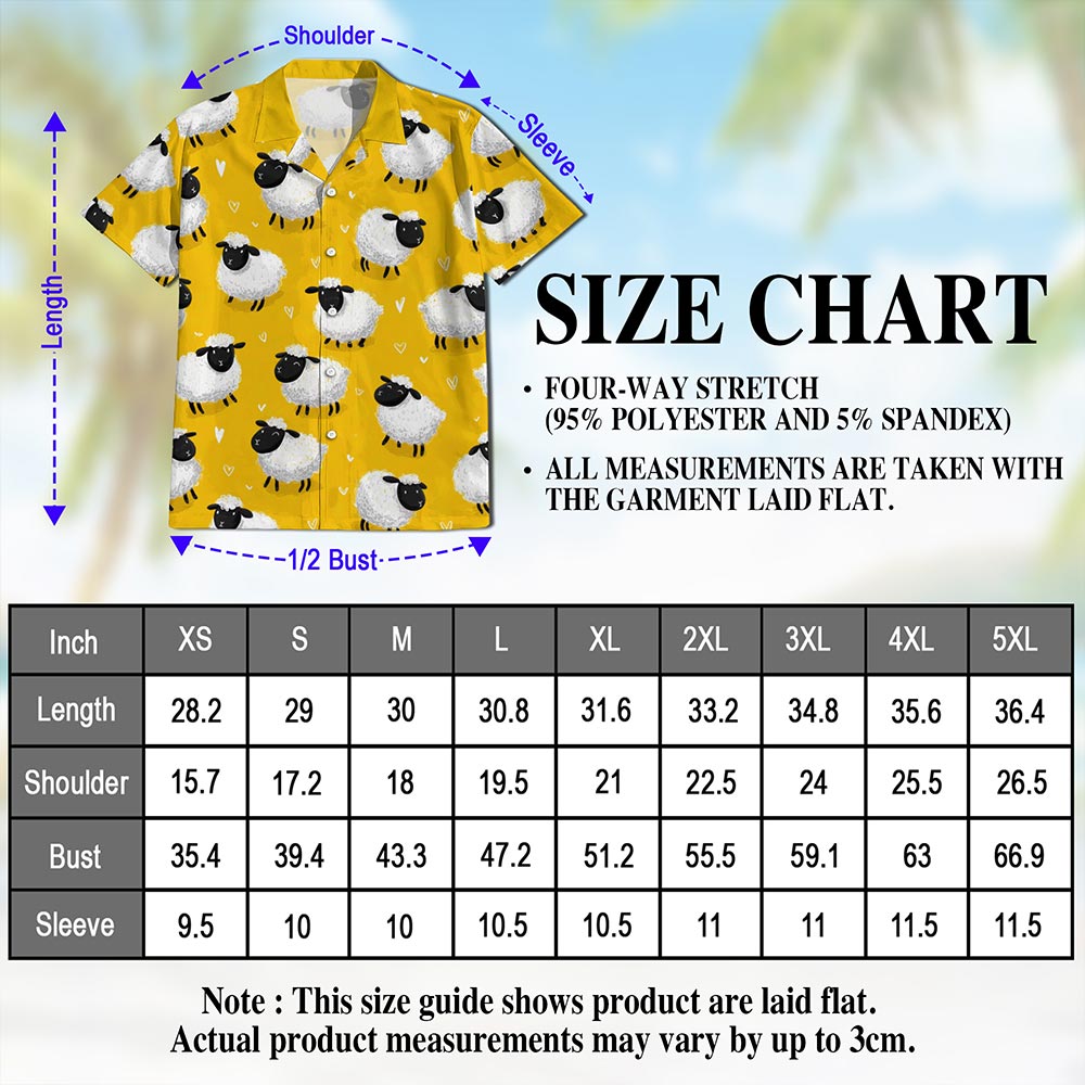 Cute Sheep Hawaiian Shirt for Men, Button Down Aloha Shirt - Azhawaiian