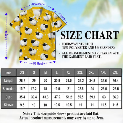 Cute Sheep Hawaiian Shirt for Men, Button Down Aloha Shirt - Azhawaiian