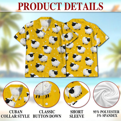 Cute Sheep Hawaiian Shirt for Men, Button Down Aloha Shirt - Azhawaiian