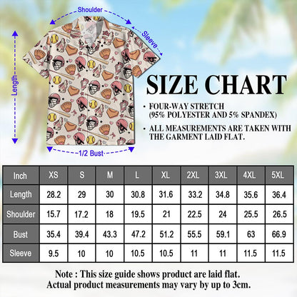 Cute Softball Hawaiian Shirt for Men, Button Down Aloha Shirt - Azhawaiian