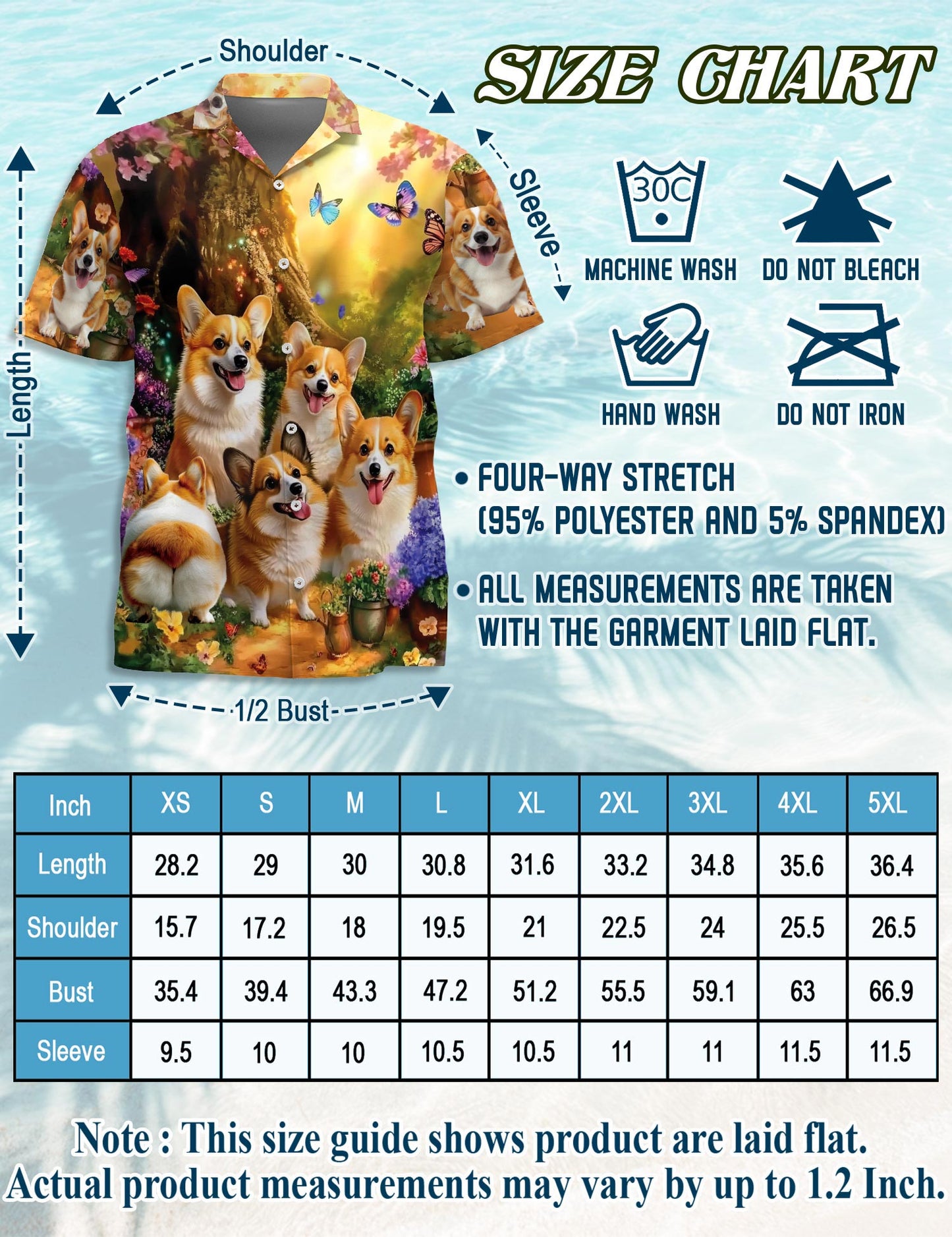 Cute Sunshine Corgi Dog Hawaiian Shirt for Men, Button Down Aloha Shirt - Azhawaiian