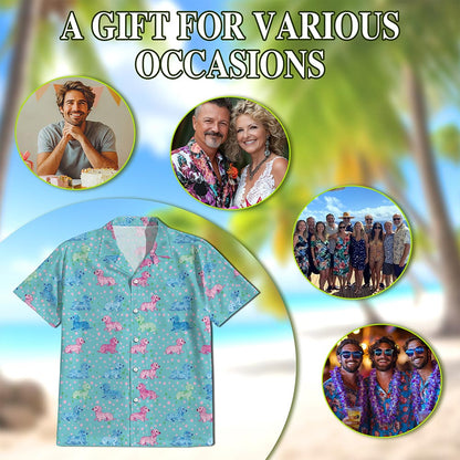 Dachshund Hawaiian Shirt for Men, Button Down Aloha Shirt - Azhawaiian