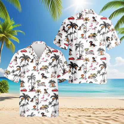 Dachshund Hawaiian Shirt for Men, Button Down Aloha Shirt - Azhawaiian