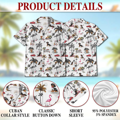 Dachshund Hawaiian Shirt for Men, Button Down Aloha Shirt - Azhawaiian