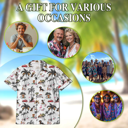 Dachshund Hawaiian Shirt for Men, Button Down Aloha Shirt - Azhawaiian