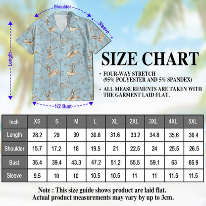 Dancing Skeleton Hawaiian Shirt for Men, Button Down Aloha Shirt - Azhawaiian