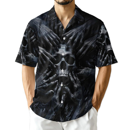Azhawaiian Dark Skull Hawaiian Shirt for Men