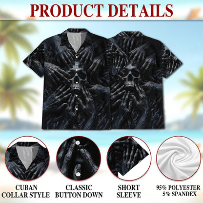 Dark Skull Hawaiian Shirt for Men, Button Down Aloha Shirt - Azhawaiian