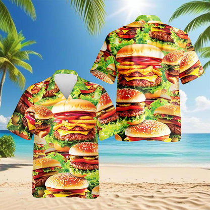 Delicious Hamburger Hawaiian Shirt for Men, Button Down Aloha Shirt - Azhawaiian