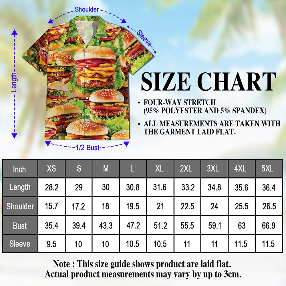Delicious Hamburger Hawaiian Shirt for Men, Button Down Aloha Shirt - Azhawaiian
