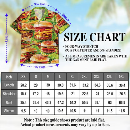 Delicious Hamburger Hawaiian Shirt for Men, Button Down Aloha Shirt - Azhawaiian