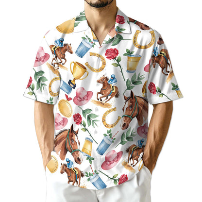 Azhawaiian Derby Horse Hawaiian Shirt for Men