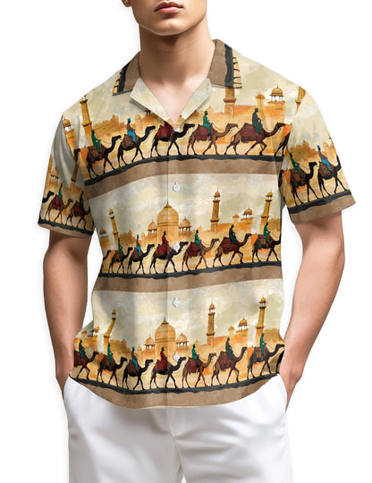 Azhawaiian Deseart Camel Hawaiian Shirt for Men