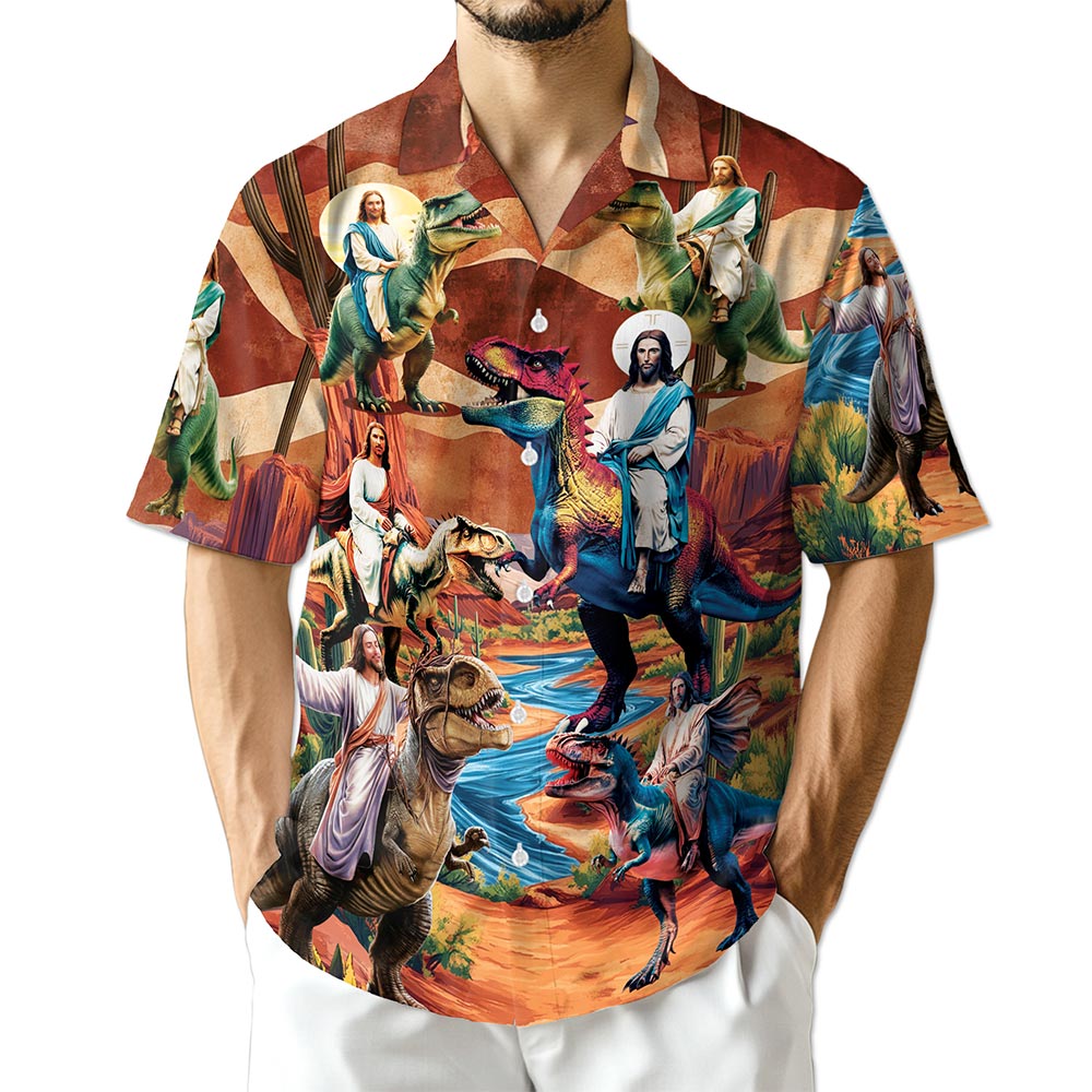 Azhawaiian Dinosaur Hawaiian Shirt for Men