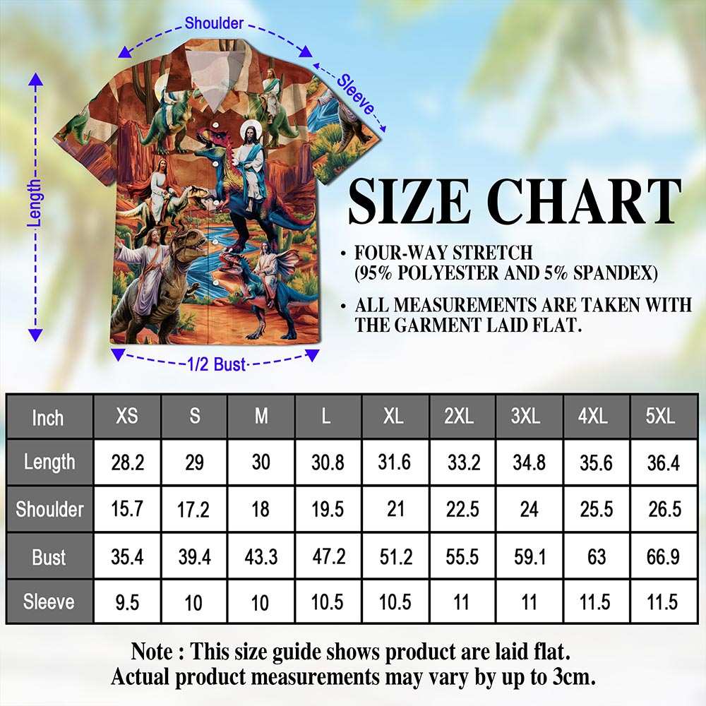Dinosaur Hawaiian Shirt for Men, Button Down Aloha Shirt - Azhawaiian
