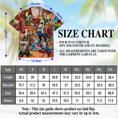Dinosaur Hawaiian Shirt for Men, Button Down Aloha Shirt - Azhawaiian