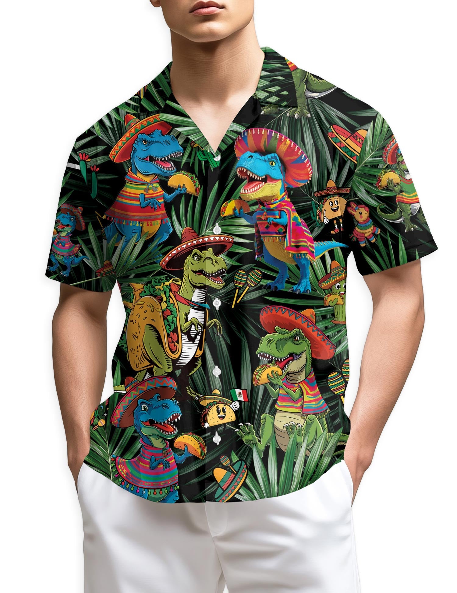 Azhawaiian Dinosaurs Taco Hawaiian Shirt for Men
