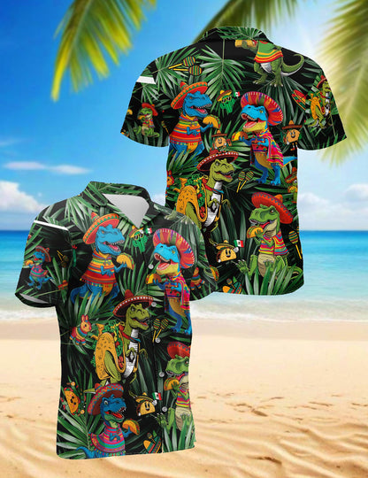 Dinosaurs Taco Hawaiian Shirt for Men, Button Down Aloha Shirt - Azhawaiian