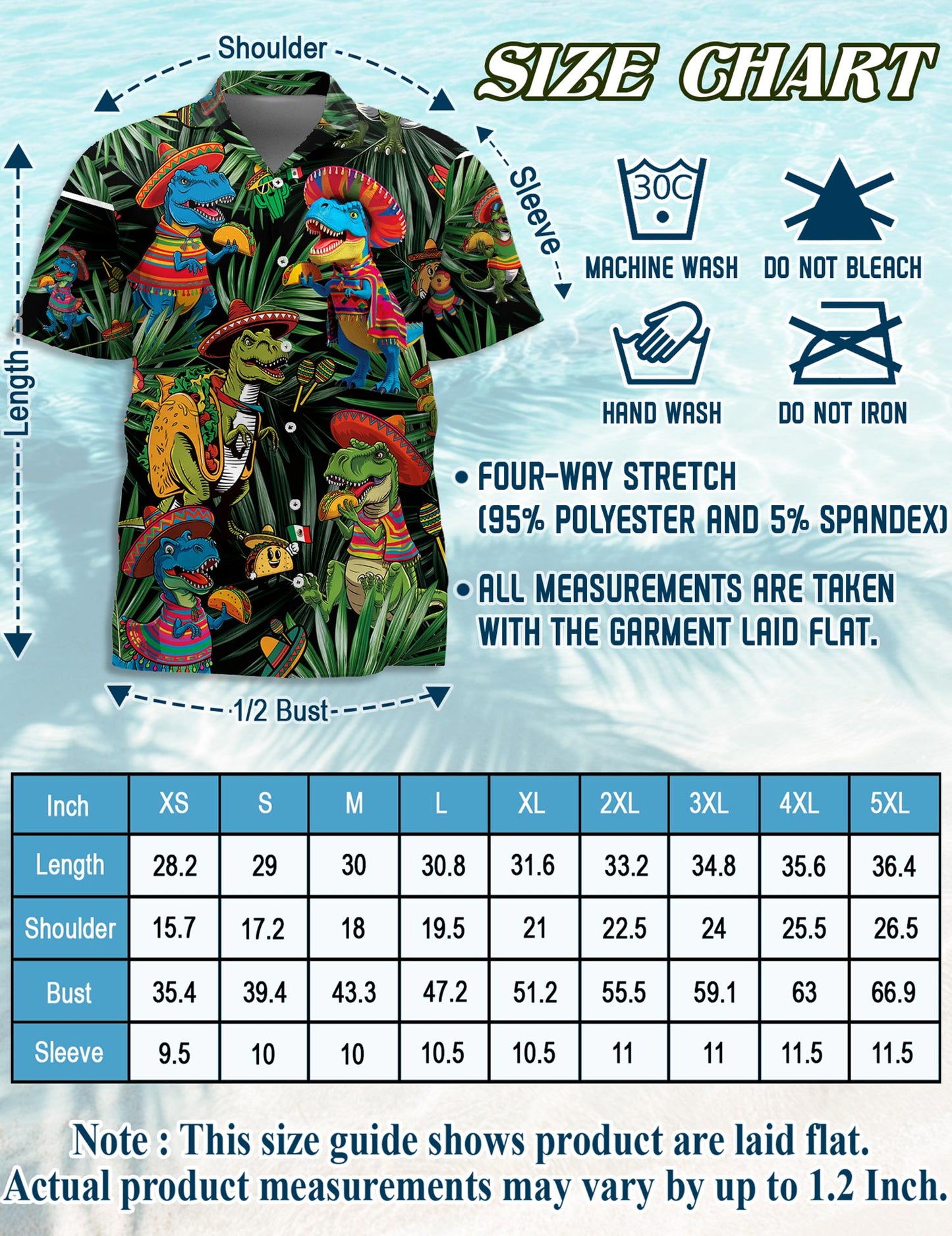 Dinosaurs Taco Hawaiian Shirt for Men, Button Down Aloha Shirt - Azhawaiian