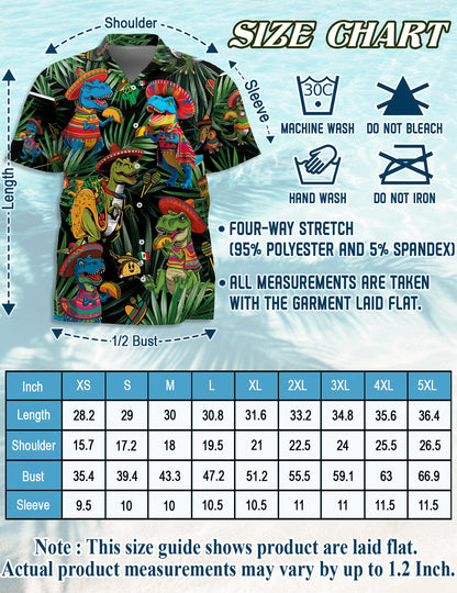 Dinosaurs Taco Hawaiian Shirt for Men, Button Down Aloha Shirt - Azhawaiian