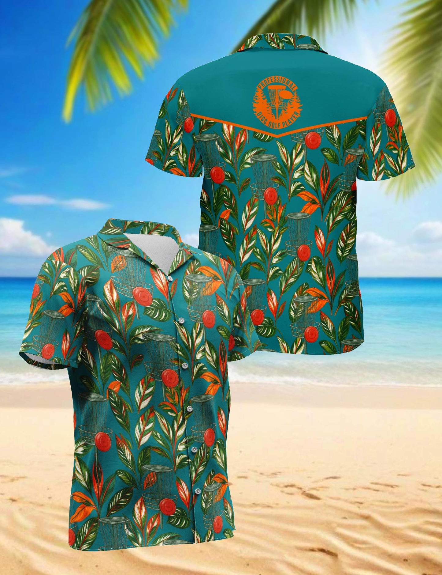 Disc Golf Hawaiian Shirt for Men, Button Down Aloha Shirt - Azhawaiian
