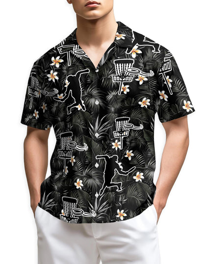 Azhawaiian Disc Golf Tropical Flowers  Hawaiian Shirt for Men