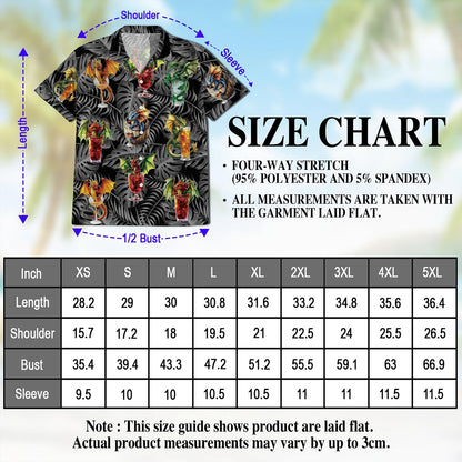 Dragon Cocktail Hawaiian Shirt for Men, Button Down Aloha Shirt - Azhawaiian