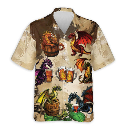 Azhawaiian Dragon Drinks Beer Hawaiian Shirt for Men