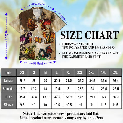 Dragon Drinks Beer Hawaiian Shirt for Men, Button Down Aloha Shirt - Azhawaiian