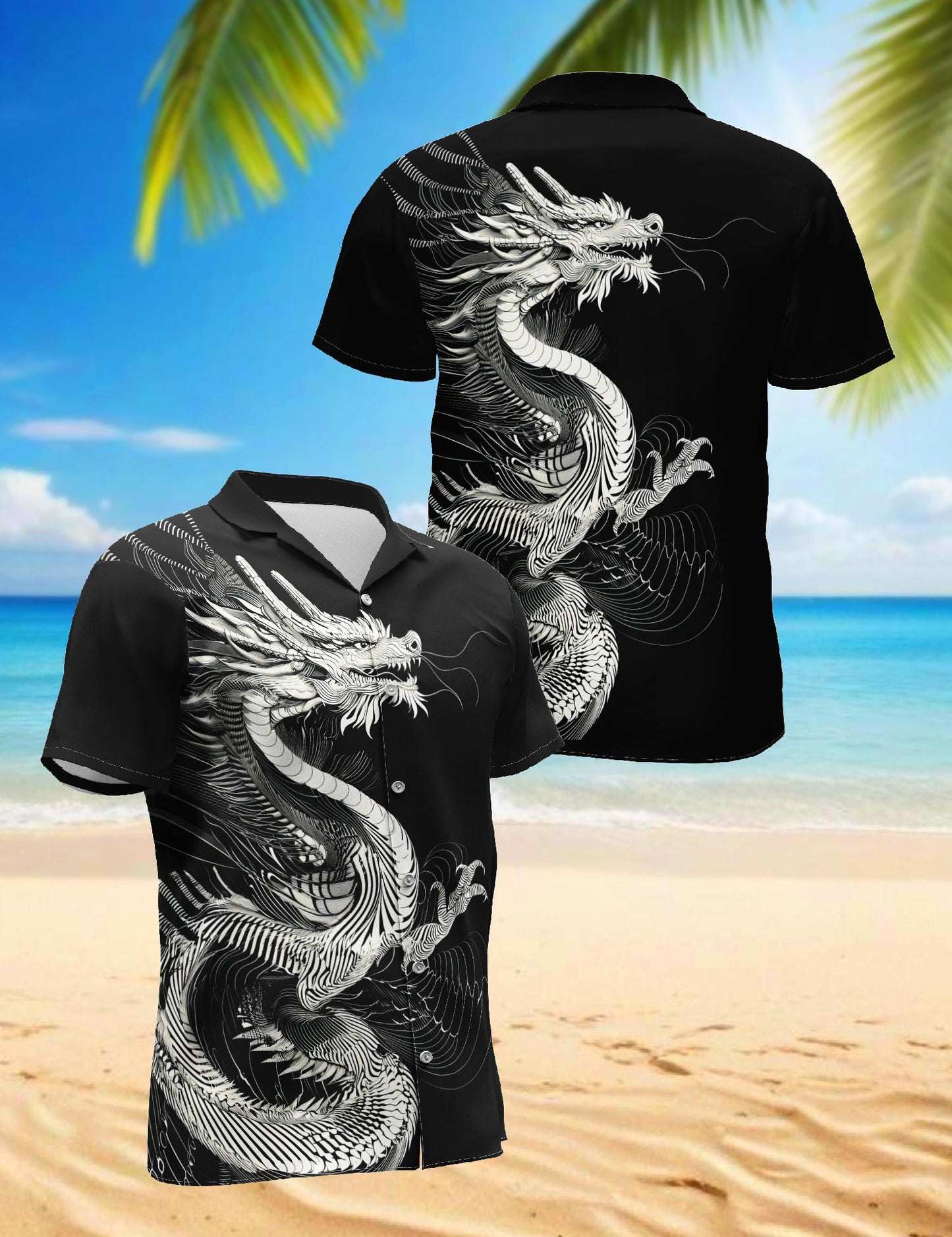 Dragon Hawaiian Shirt for Men, Button Down Aloha Shirt - Azhawaiian