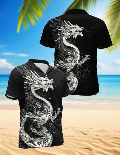 Dragon Hawaiian Shirt for Men, Button Down Aloha Shirt - Azhawaiian
