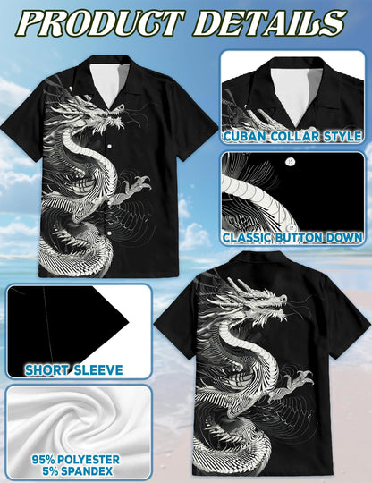 Dragon Hawaiian Shirt for Men, Button Down Aloha Shirt - Azhawaiian