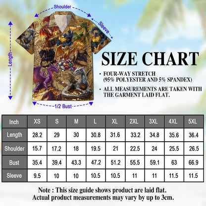 Dragon Treasure Hawaiian Shirt for Men, Button Down Aloha Shirt - Azhawaiian