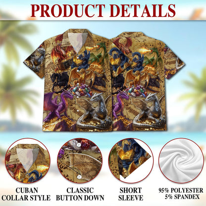 Dragon Treasure Hawaiian Shirt for Men, Button Down Aloha Shirt - Azhawaiian