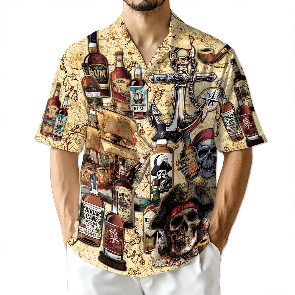 Azhawaiian Drinking Rum Hawaiian Shirt for Men
