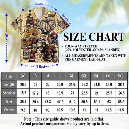 Drinking Rum Hawaiian Shirt for Men, Button Down Aloha Shirt - Azhawaiian