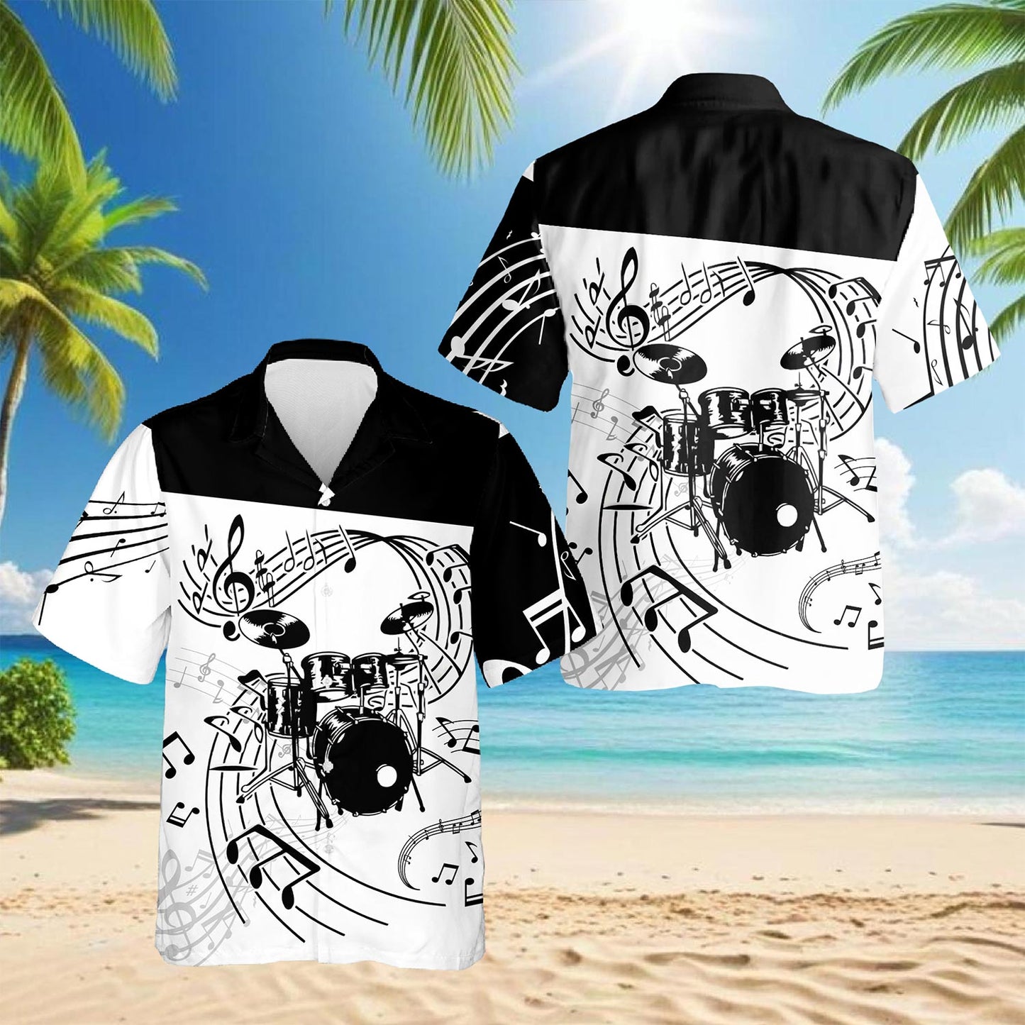 Drums For Music Hawaiian Shirt for Men, Button Down Aloha Shirt - Azhawaiian
