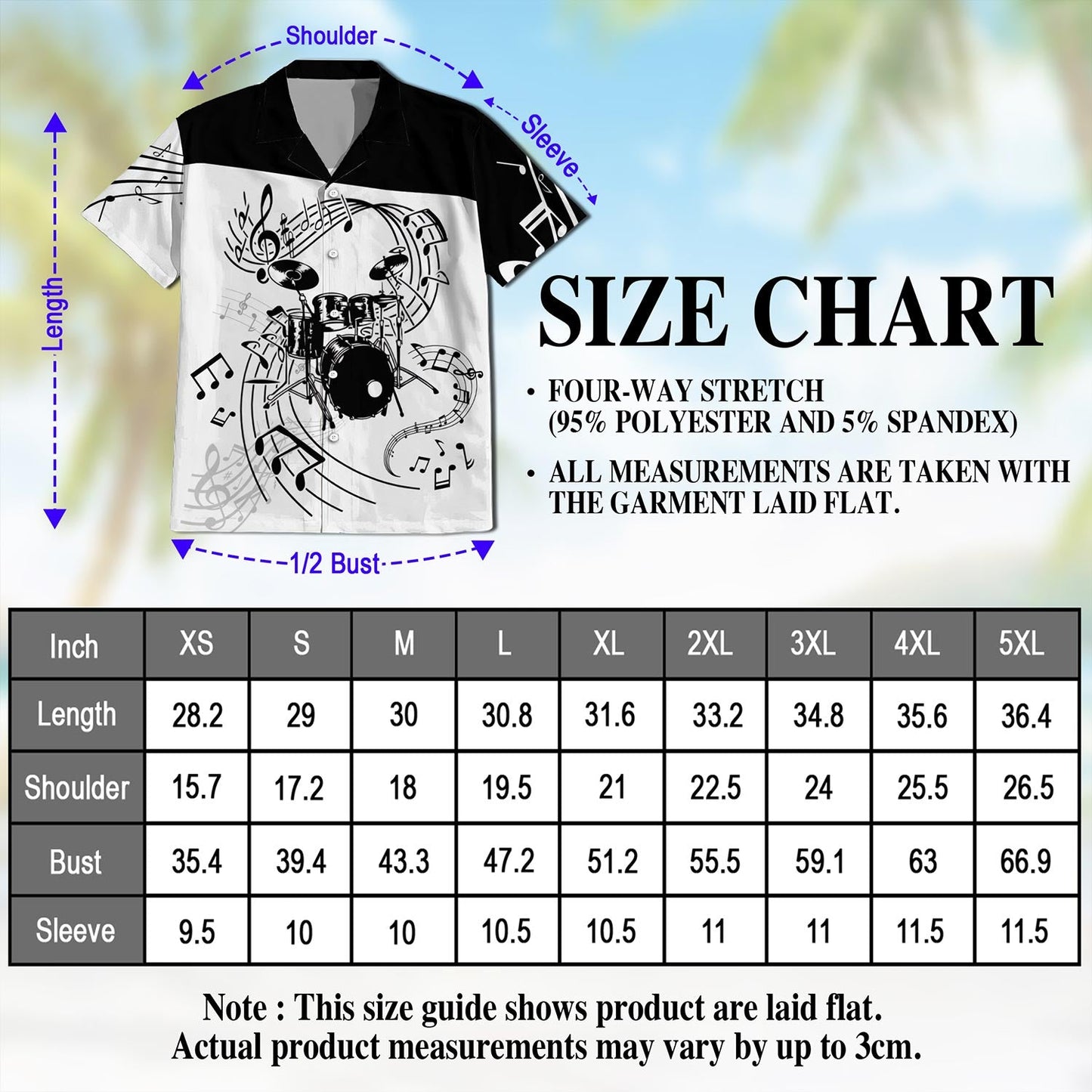 Drums For Music Hawaiian Shirt for Men, Button Down Aloha Shirt - Azhawaiian