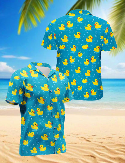 Duck Hawaiian Shirt for Men, Button Down Aloha Shirt - Azhawaiian