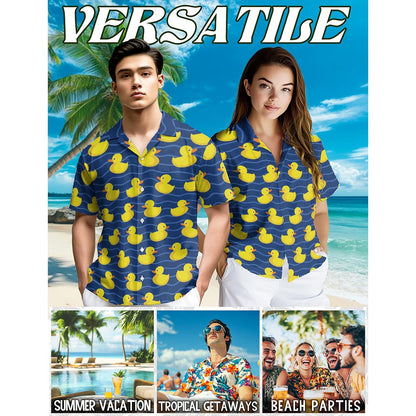 Duck Hawaiian Shirt for Men, Button Down Aloha Shirt - Azhawaiian