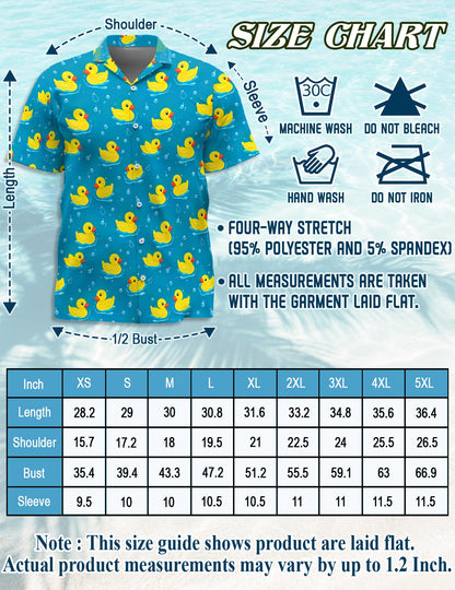 Duck Hawaiian Shirt for Men, Button Down Aloha Shirt - Azhawaiian
