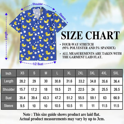 Duck Pattern Hawaiian Shirt for Men, Button Down Aloha Shirt - Azhawaiian