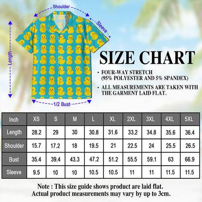 Duck Pattern Hawaiian Shirt for Men, Button Down Aloha Shirt - Azhawaiian
