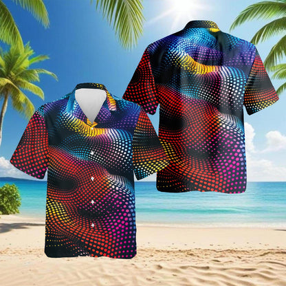 Dynamic Dots Hawaiian Shirt for Men, Button Down Aloha Shirt - Azhawaiian