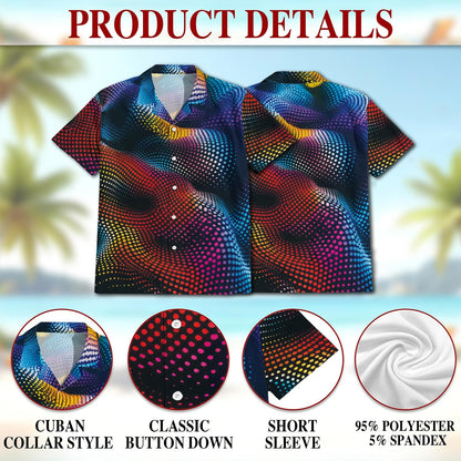 Dynamic Dots Hawaiian Shirt for Men, Button Down Aloha Shirt - Azhawaiian