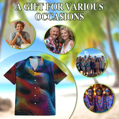 Dynamic Dots Hawaiian Shirt for Men, Button Down Aloha Shirt - Azhawaiian