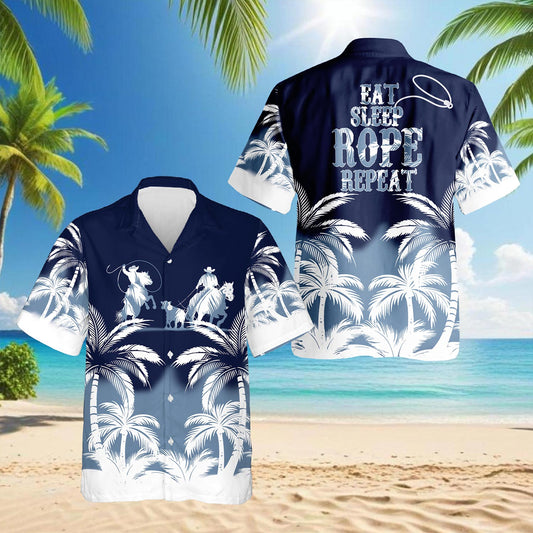 Azhawaiian Eat Sleep Rope Repeat Hawaiian Shirt for Men