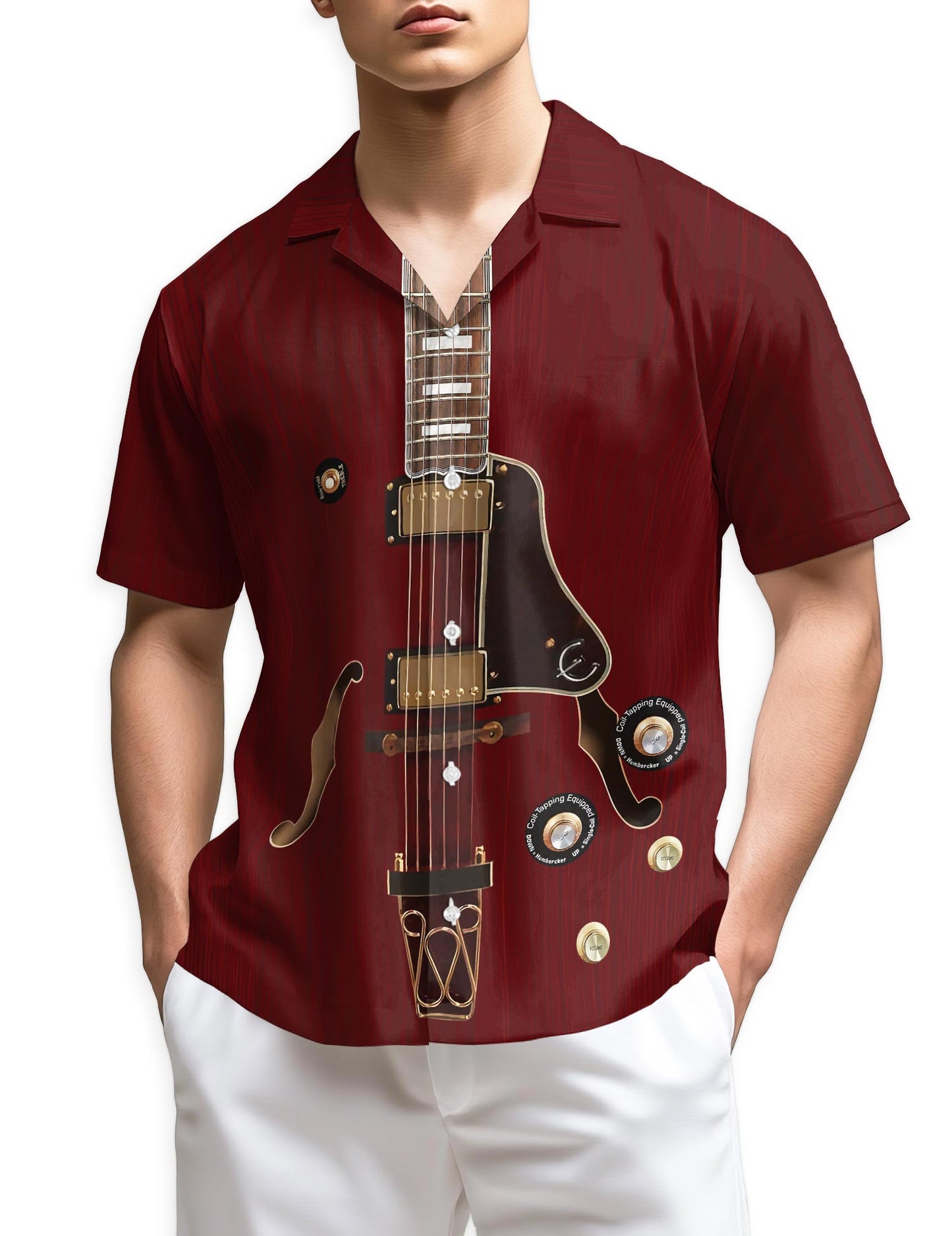 Azhawaiian Electric Guitar Hawaiian Shirt for Men